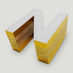 Mostrar detalles de Letras Corpóreas Aluminio lateral troquelado con frontal de metacrilato 0080 Imagen de Letras Corpóreas Aluminio lateral troquelado con frontal de metacrilato 0080